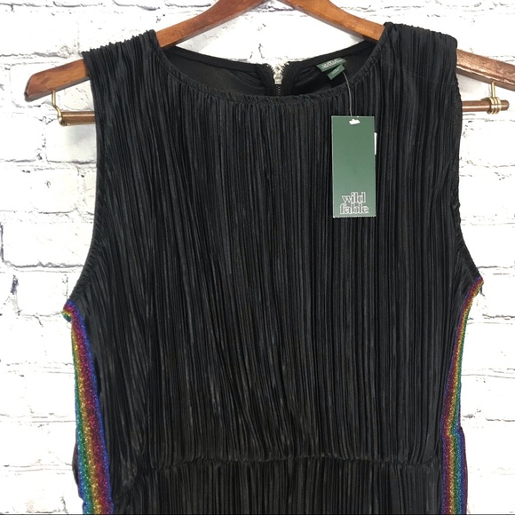 wild fable Pants - Wild Fable Women’s Romper Black Rainbow Stripe NWT